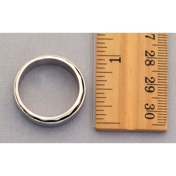 Size 12 basic silver tone vintage ring (C1) - Picture 2 of 2